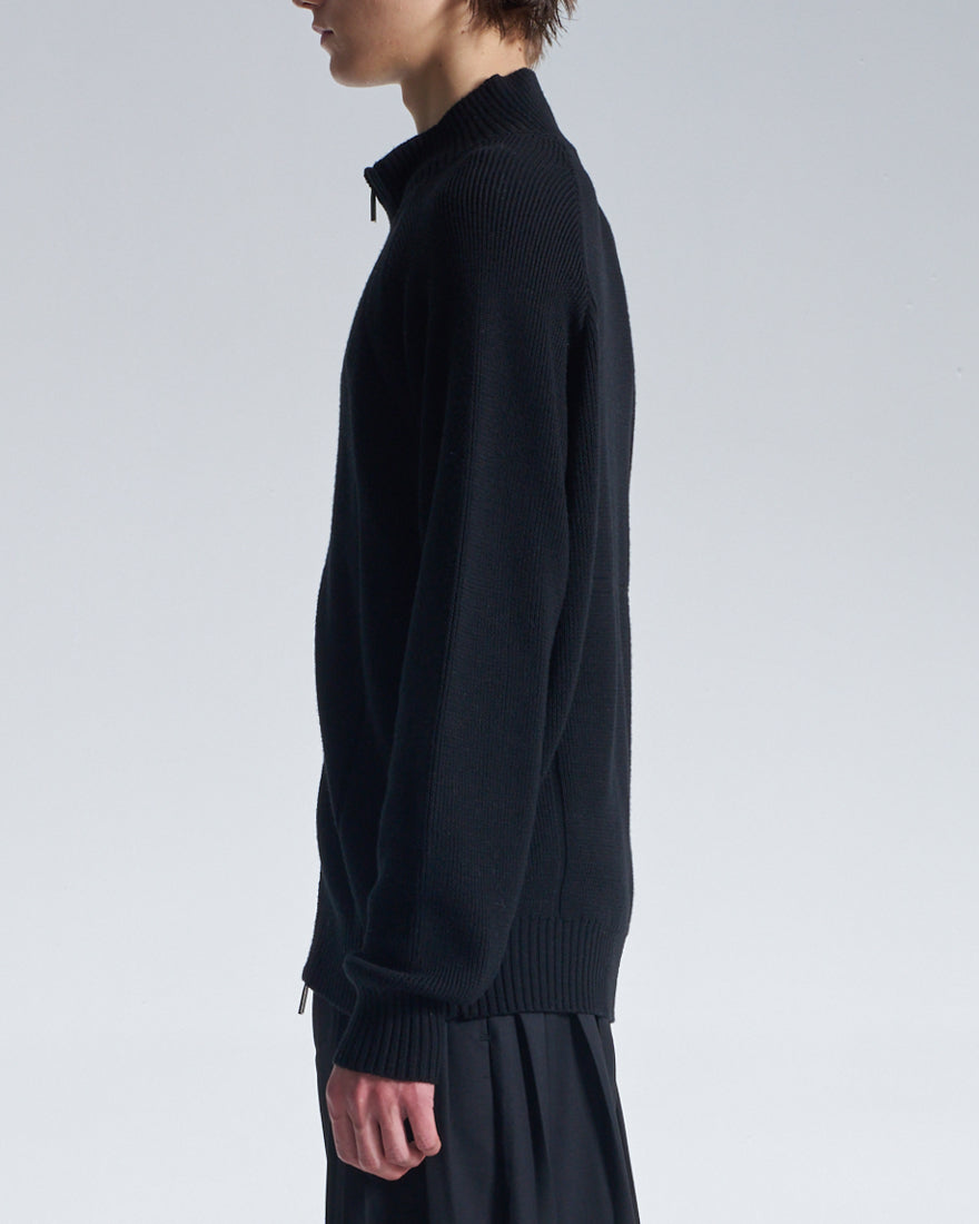 HARRISON WONG / Stand Collar Wool Cardigan With Zipper