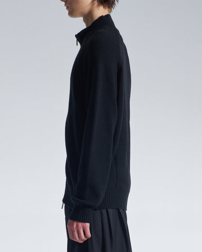 HARRISON WONG / Stand Collar Wool Cardigan With Zipper
