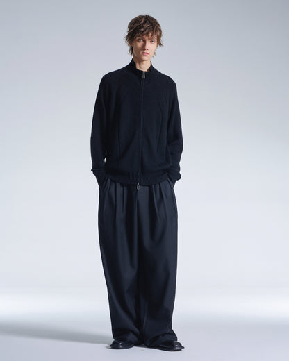HARRISON WONG / Stand Collar Wool Cardigan With Zipper