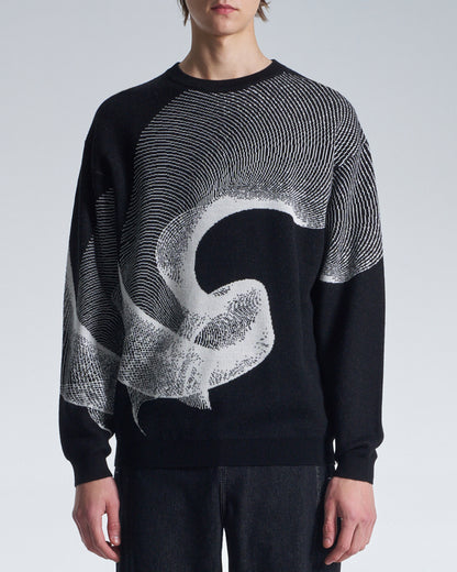 HARRISON WONG / Wool Sweater With Twisted Wavy Lines Pattern