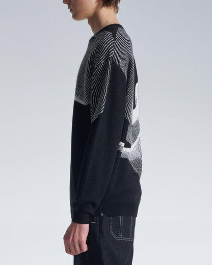 HARRISON WONG / Wool Sweater With Twisted Wavy Lines Pattern