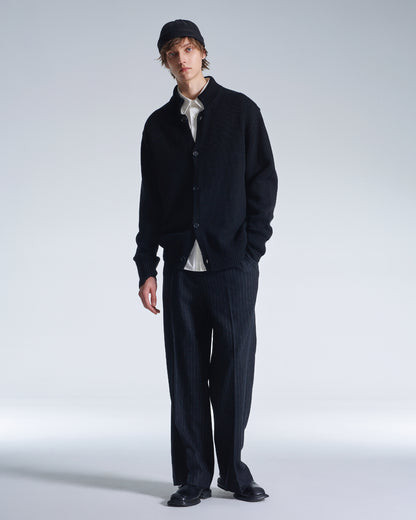HARRISON WONG / Cashmere Wool Cardigan With Stand Collar - Black