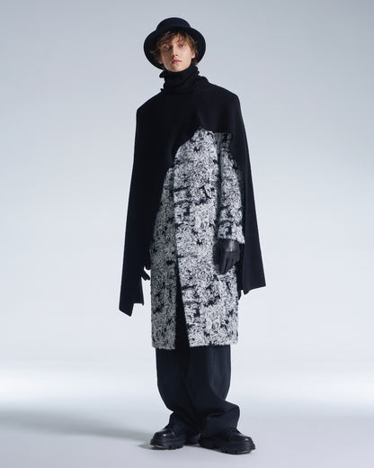 HARRISON WONG / Turtleneck Wool Cape - Black
