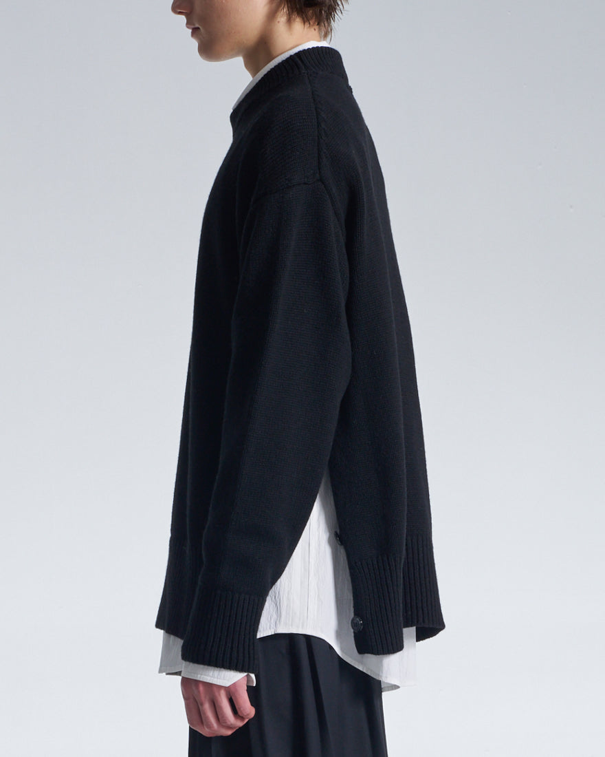 HARRISON WONG / Cashmere Wool Hybrid Oversize Sweater - Black