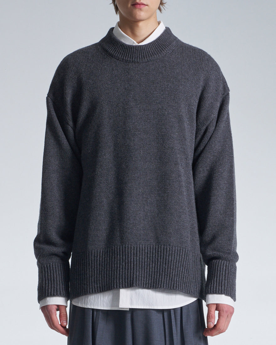 HARRISON WONG / Cashmere Wool Hybrid Oversize Sweater - Grey