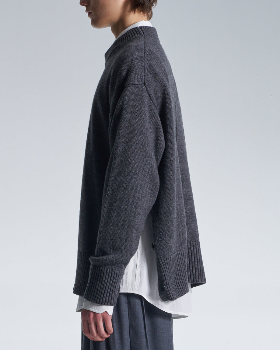 HARRISON WONG / Cashmere Wool Hybrid Oversize Sweater - Grey