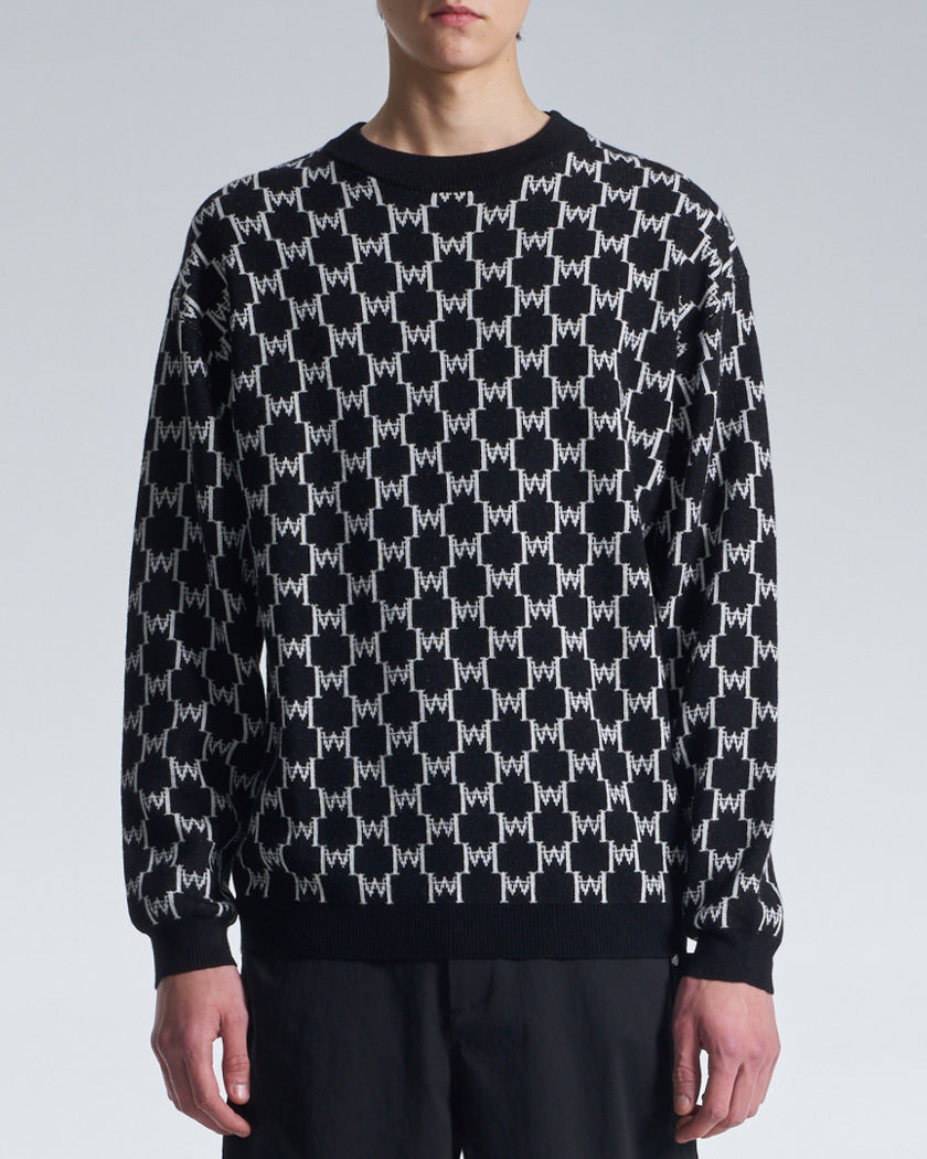 HARRISON WONG / Logo Monogram Wool Sweater - Black