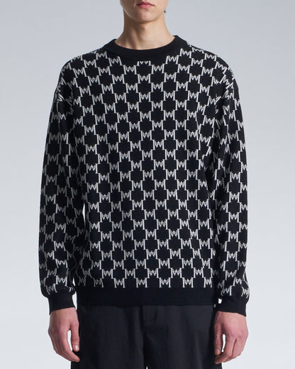 HARRISON WONG / Logo Monogram Wool Sweater - Black