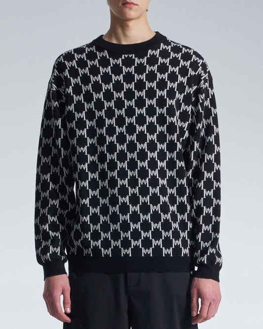HARRISON WONG / Logo Monogram Wool Sweater - Black