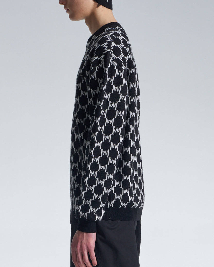 HARRISON WONG / Logo Monogram Wool Sweater - Black