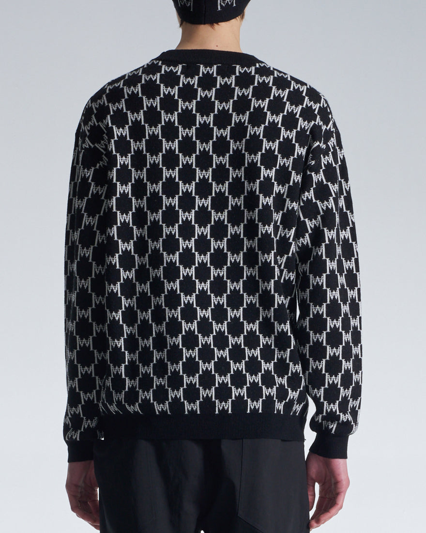 HARRISON WONG / Logo Monogram Wool Sweater - Black