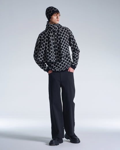 HARRISON WONG / Logo Monogram Wool Sweater - Black