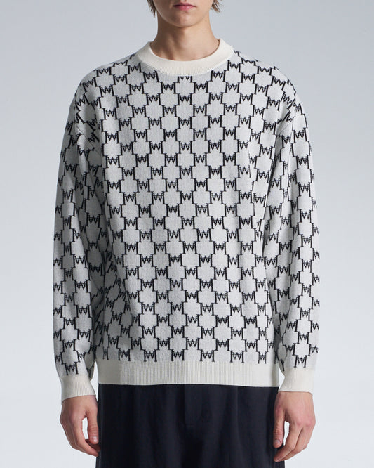 HARRISON WONG / Logo Monogram Wool Sweater - White