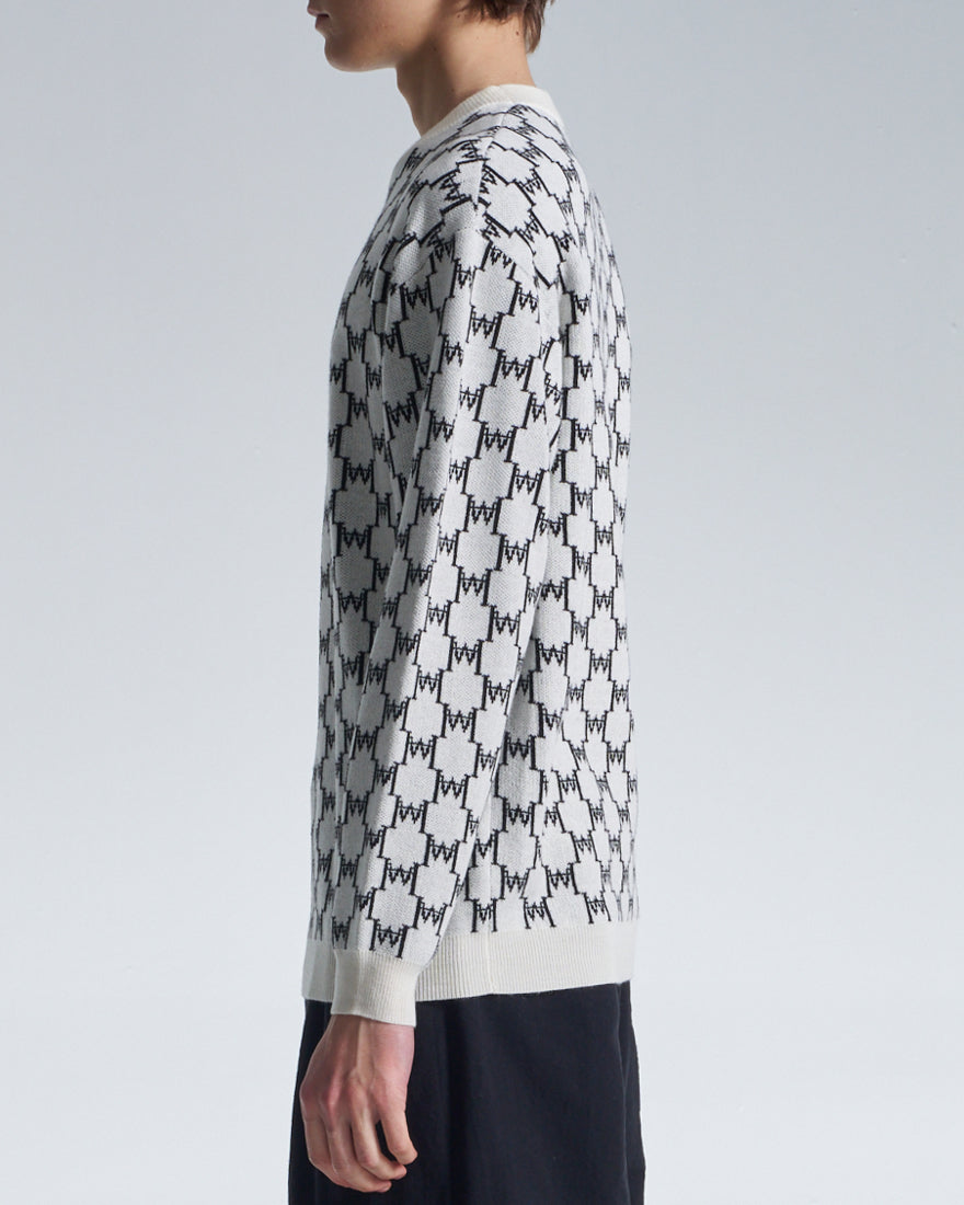 HARRISON WONG / Logo Monogram Wool Sweater - White