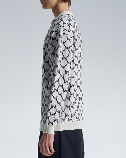 HARRISON WONG / Logo Monogram Wool Sweater - White