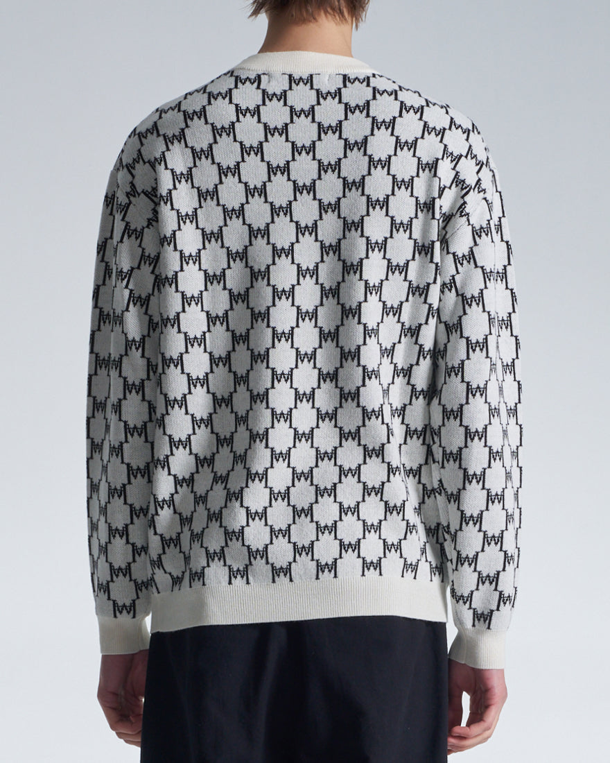 HARRISON WONG / Logo Monogram Wool Sweater - White