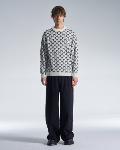 HARRISON WONG / Logo Monogram Wool Sweater - White