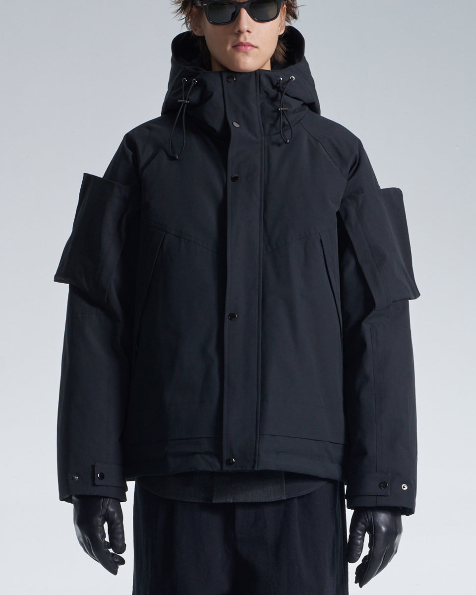 HARRISON WONG / Down Jacket With 3D Pocket On Sleeve - Black