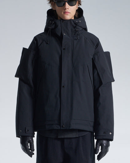 HARRISON WONG / Down Jacket With 3D Pocket On Sleeve - Black