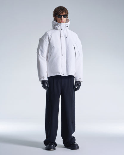 HARRISON WONG / Down Jacket With 3D Pocket On Sleeve - White