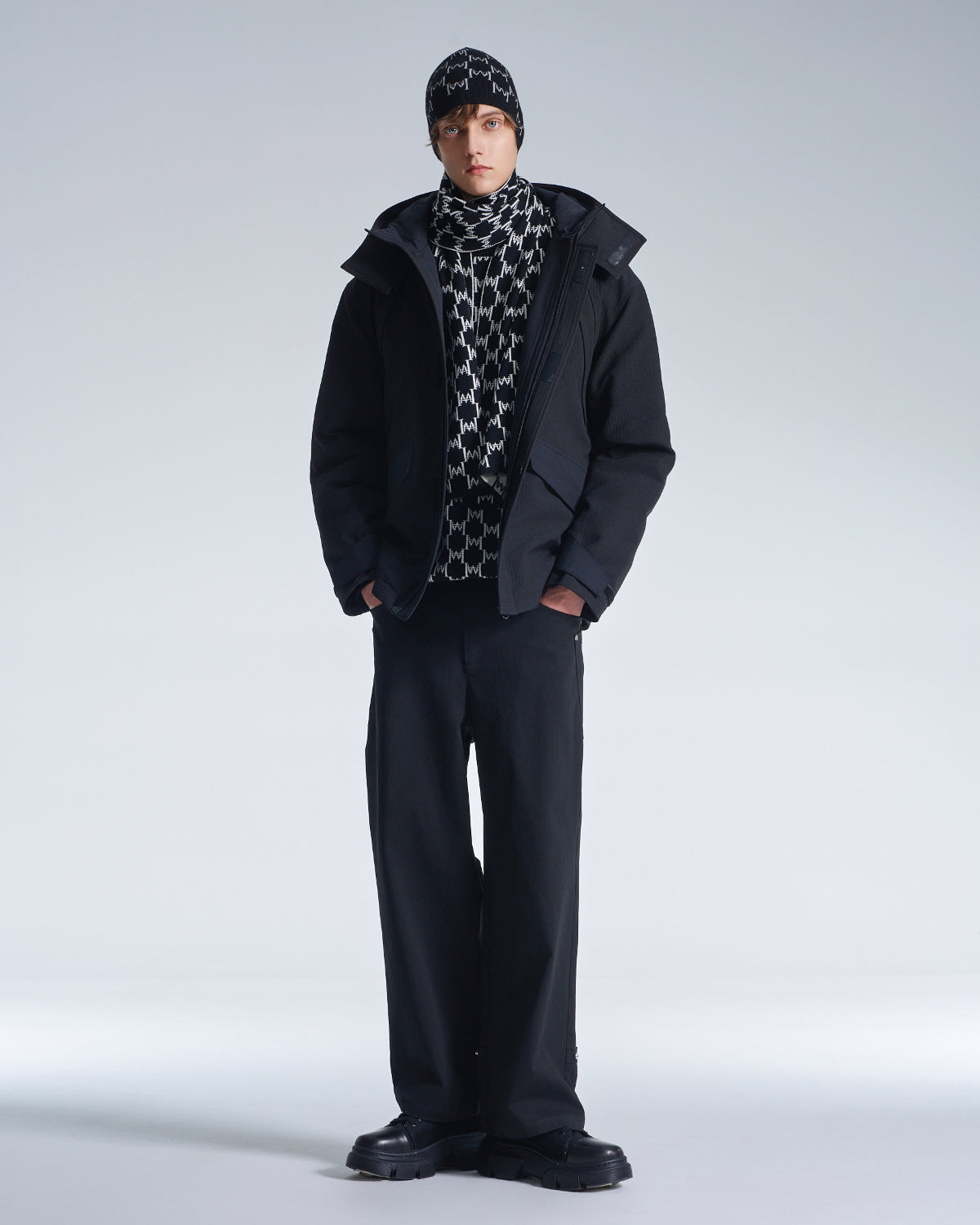 HARRISON WONG / Logo Monogram Wool Sweater - Black