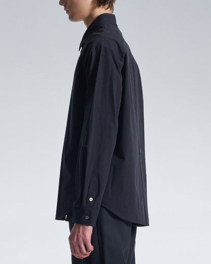 HARRISON WONG / Cotton Shirt With V Cut Placket - Black