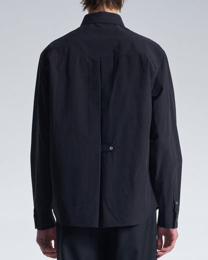 HARRISON WONG / Cotton Shirt With V Cut Placket - Black