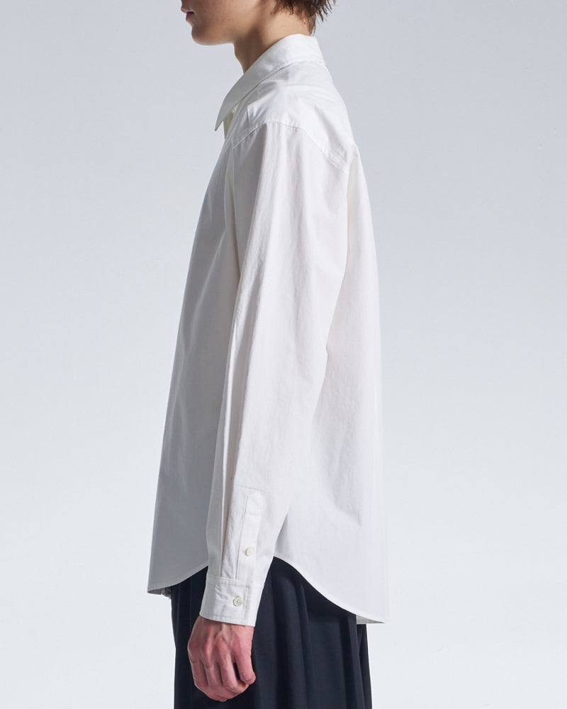 HARRISON WONG / Cotton Shirt With V Cut Placket - White