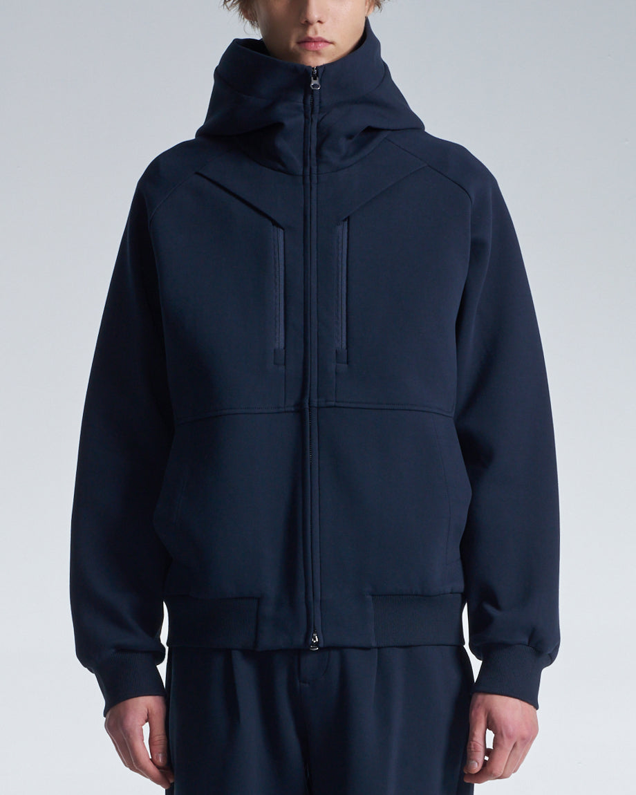 HARRISON WONG / Honeycomb Knit Zipper Jacket With Hood