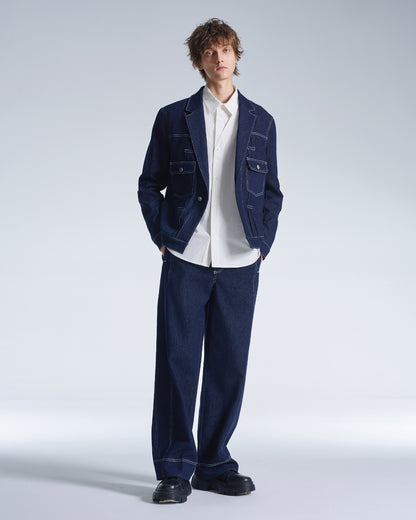 HARRISON WONG / Cotton Shirt With V Cut Placket - White