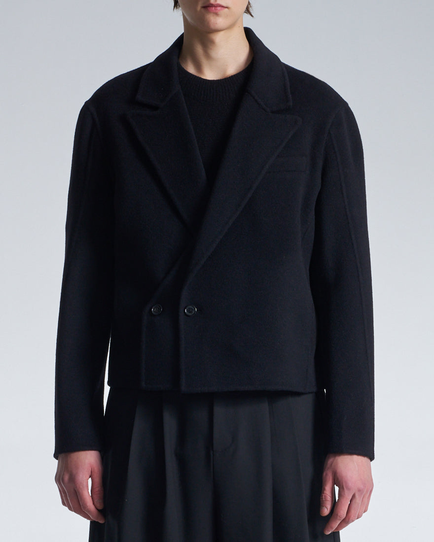 HARRISON WONG / Double Faced Wool Cropped Blazer - Black