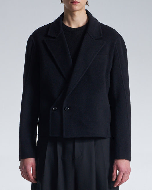 HARRISON WONG / Double Faced Wool Cropped Blazer - Black