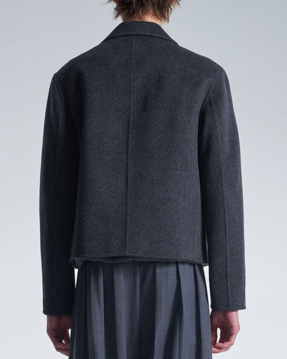 HARRISON WONG / Double Faced Wool Cropped Blazer - Charcoal