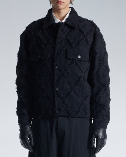 HARRISON WONG / Ripped Diamond Pattern Jacket