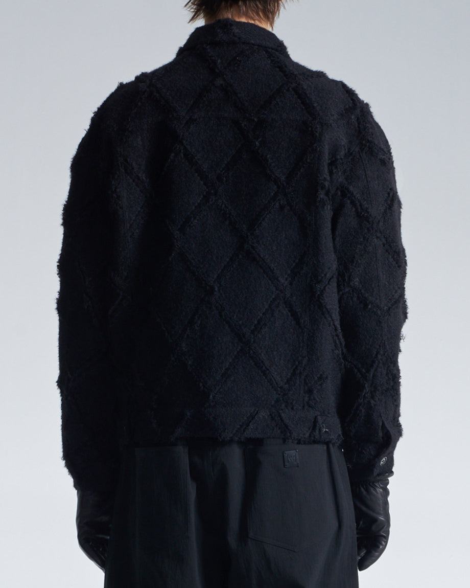 HARRISON WONG / Ripped Diamond Pattern Jacket