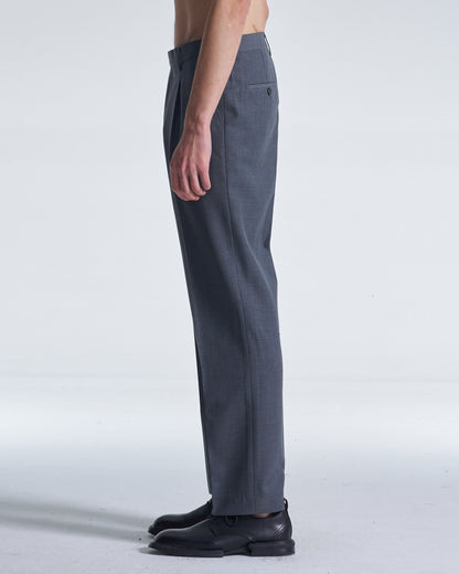 HARRISON WONG / Easy Fit Straight Leg Wool Pants - Grey
