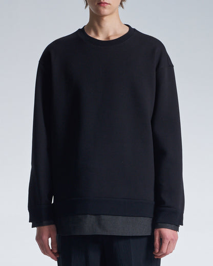 HARRISON WONG / Sweatshirt With Denim Hem - Black