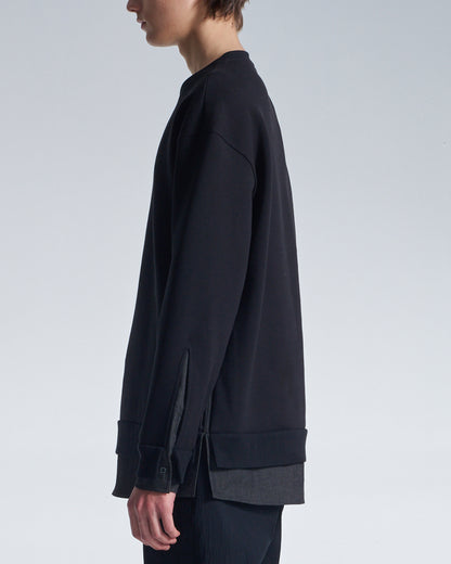HARRISON WONG / Sweatshirt With Denim Hem - Black