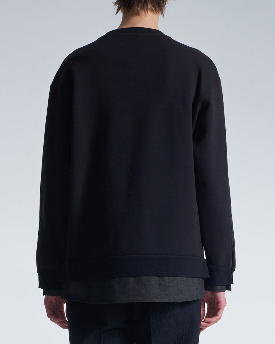 HARRISON WONG / Sweatshirt With Denim Hem - Black