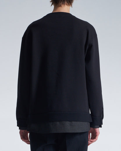 HARRISON WONG / Sweatshirt With Denim Hem - Black