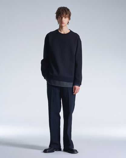 HARRISON WONG / Sweatshirt With Denim Hem - Black