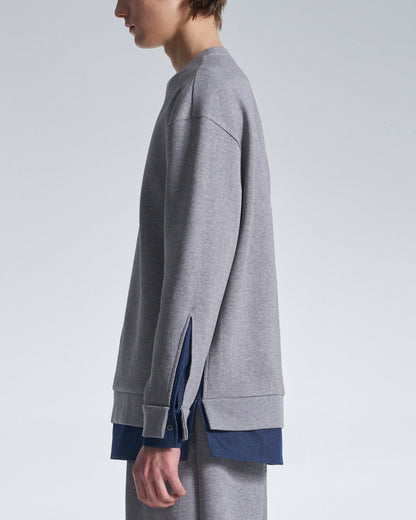 HARRISON WONG / Sweatshirt With Denim Hem - Grey