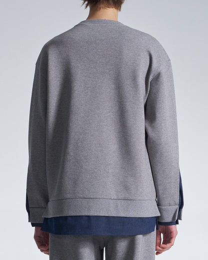 HARRISON WONG / Sweatshirt With Denim Hem - Grey