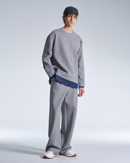 HARRISON WONG / Sweatshirt With Denim Hem - Grey