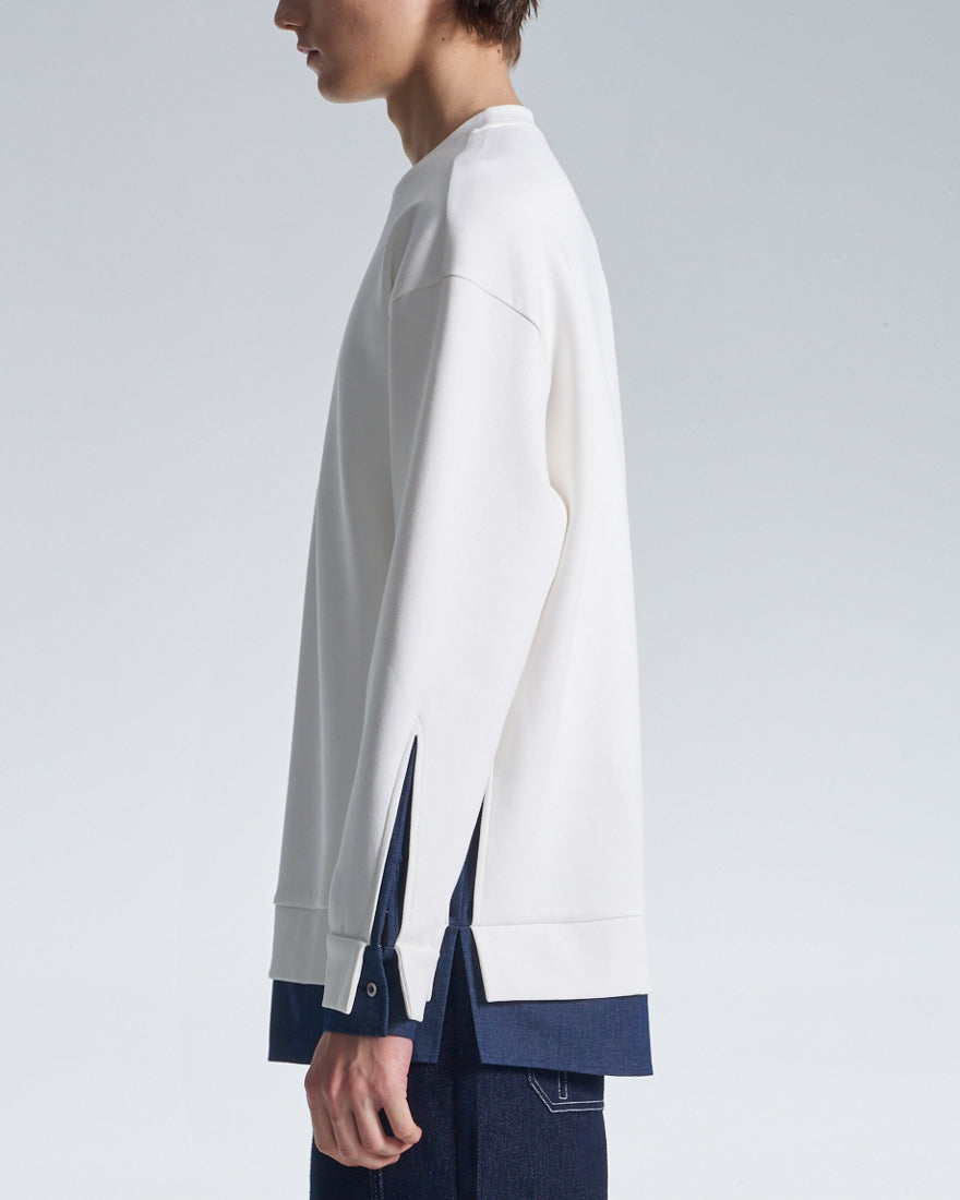 HARRISON WONG / Sweatshirt With Denim Hem - White