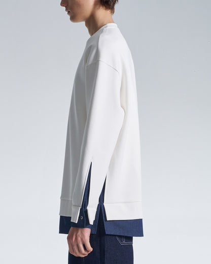 HARRISON WONG / Sweatshirt With Denim Hem - White