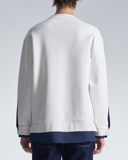 HARRISON WONG / Sweatshirt With Denim Hem - White