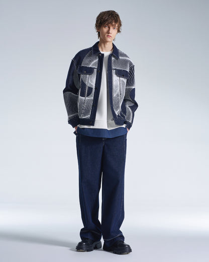 HARRISON WONG / Wide Leg Denim Pants - Navy