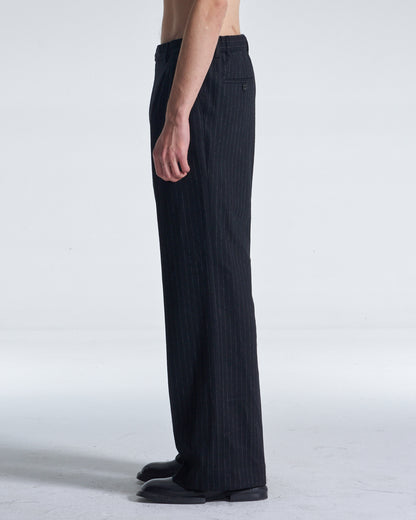 HARRISON WONG / Striped Wool Wide Leg Pants