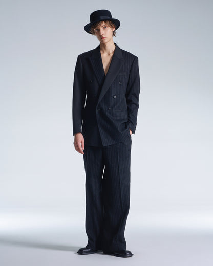 HARRISON WONG / Striped Wool Wide Leg Pants